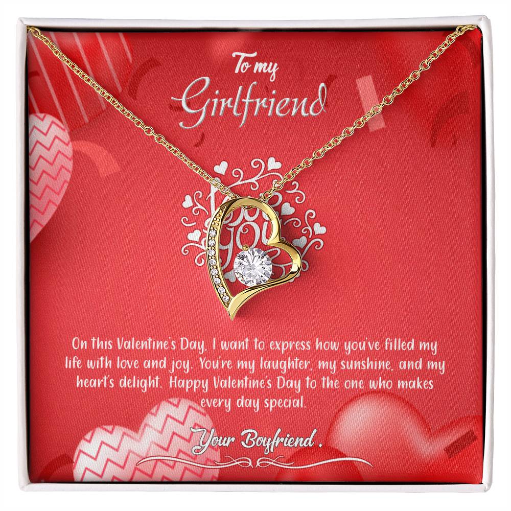 valentine-4c Forever Love Necklace, Gift to my Girlfriend with Beautiful Message Card