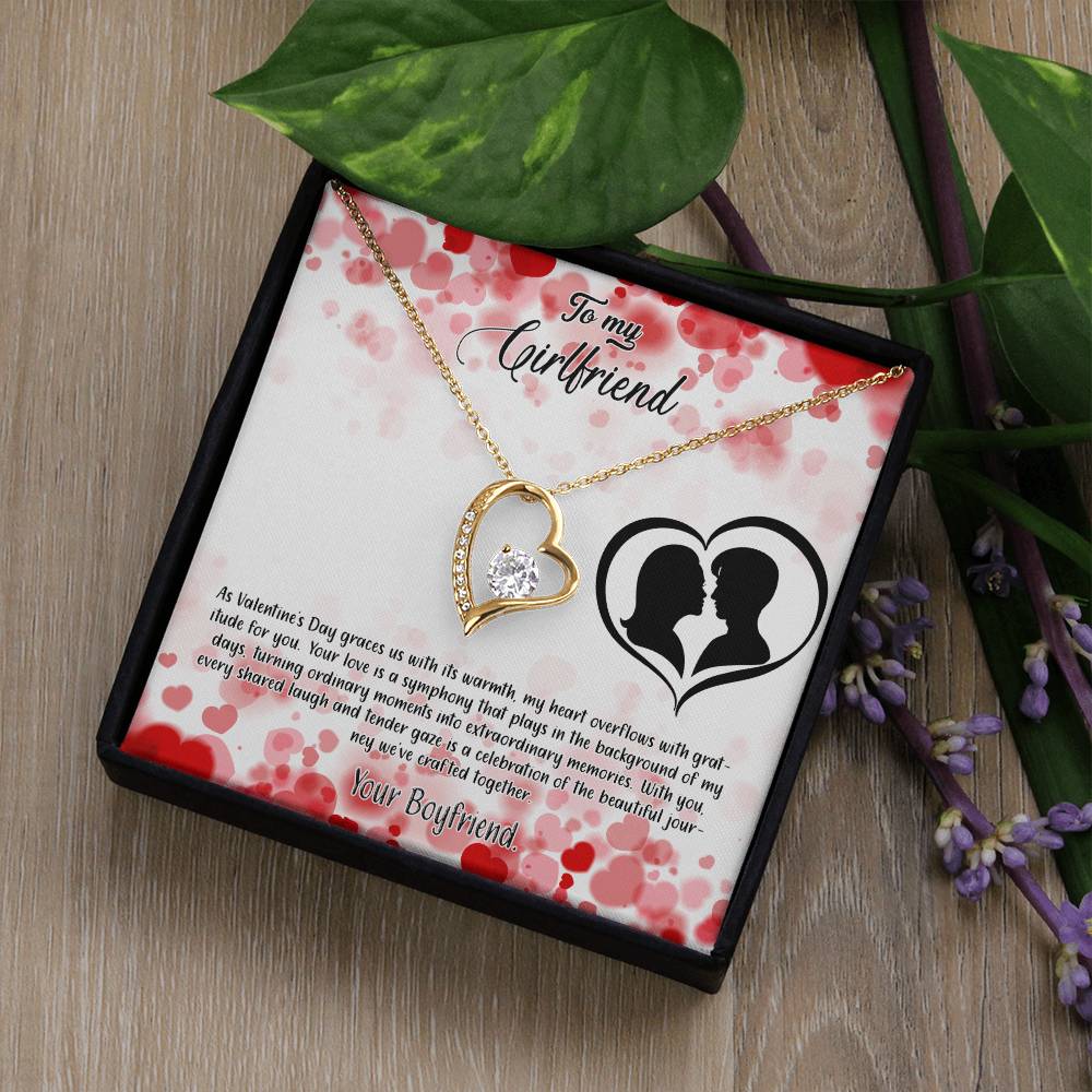 valentine-36c Forever Love Necklace, Gift to my Girlfriend with Beautiful Message Card