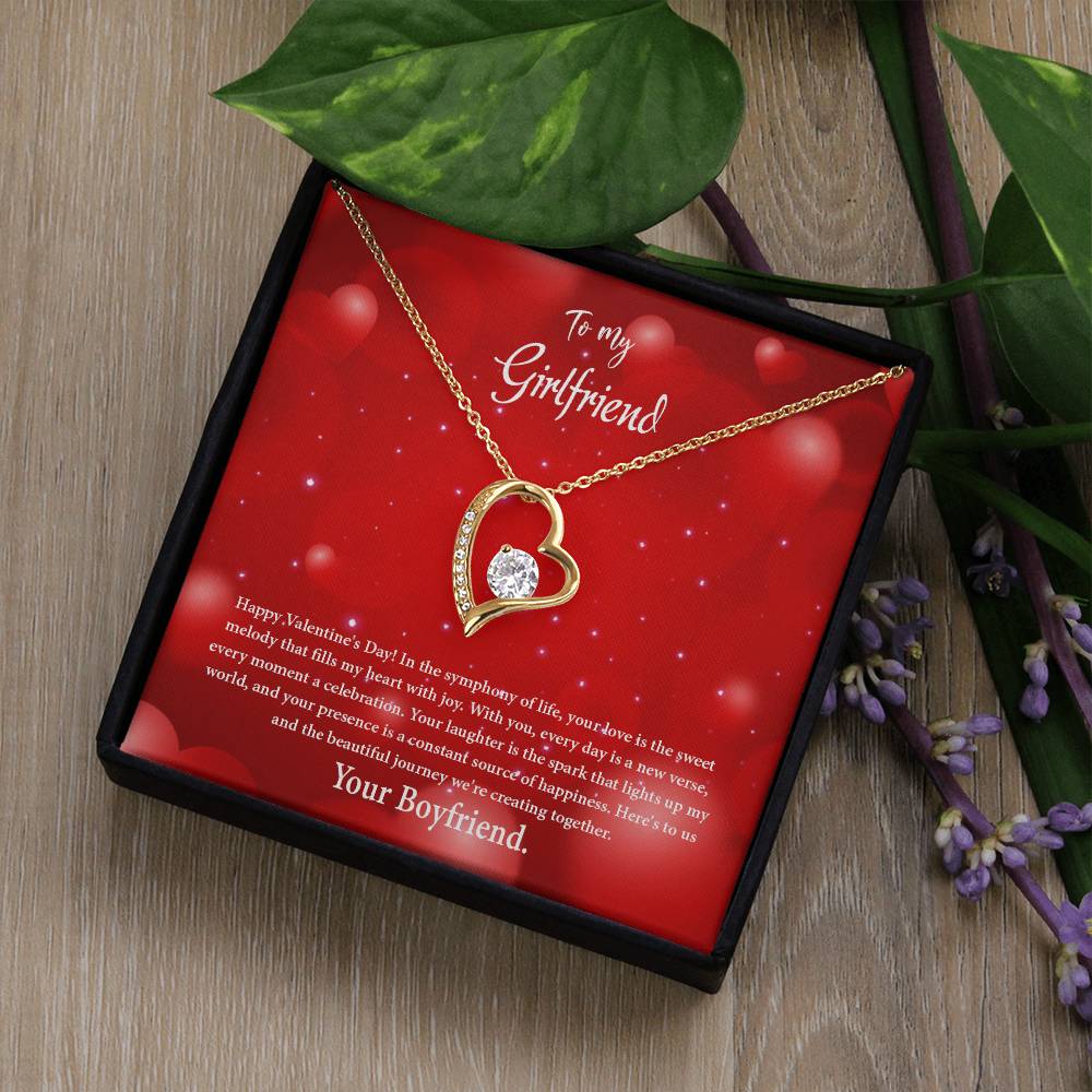 valentine-34c Forever Love Necklace, Gift to my Girlfriend with Beautiful Message Card