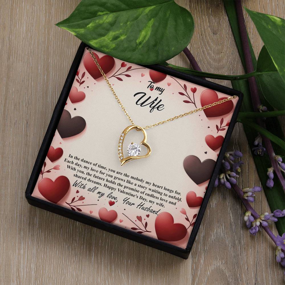 Valentine-st7a Forever Love Necklace, Gift to my Wife with Beautiful Message Card