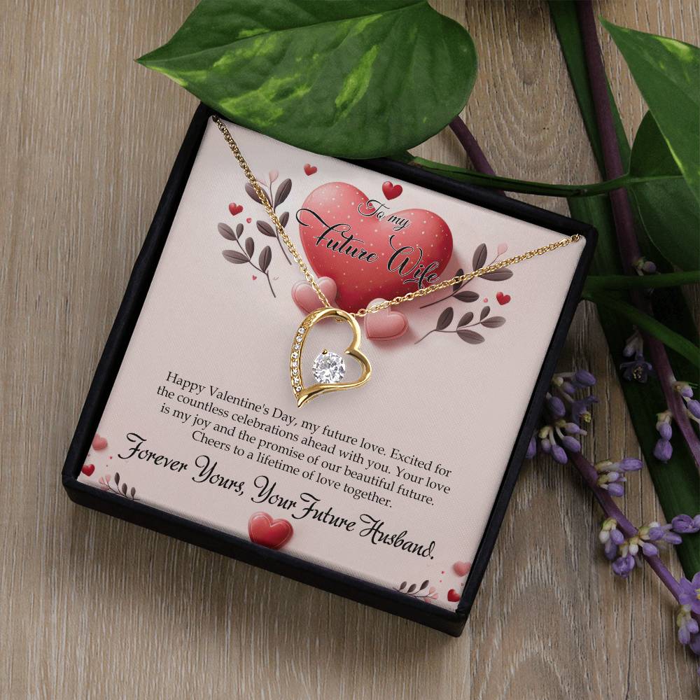 Valentine-st13d Forever Love Necklace, Gift to my Future Wife with Beautiful Message Card