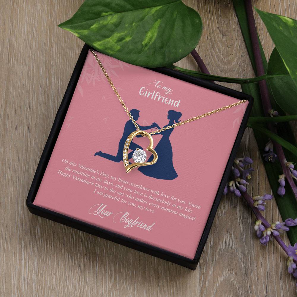 valentine-2c Forever Love Necklace, Gift to my Girlfriend with Beautiful Message Card