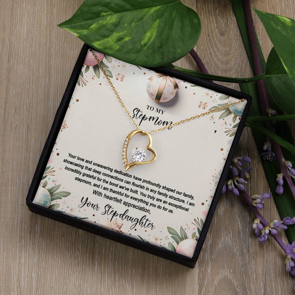 4048(a) Forever Love Necklace, Gift to my Stepmom with Beautiful Message Card