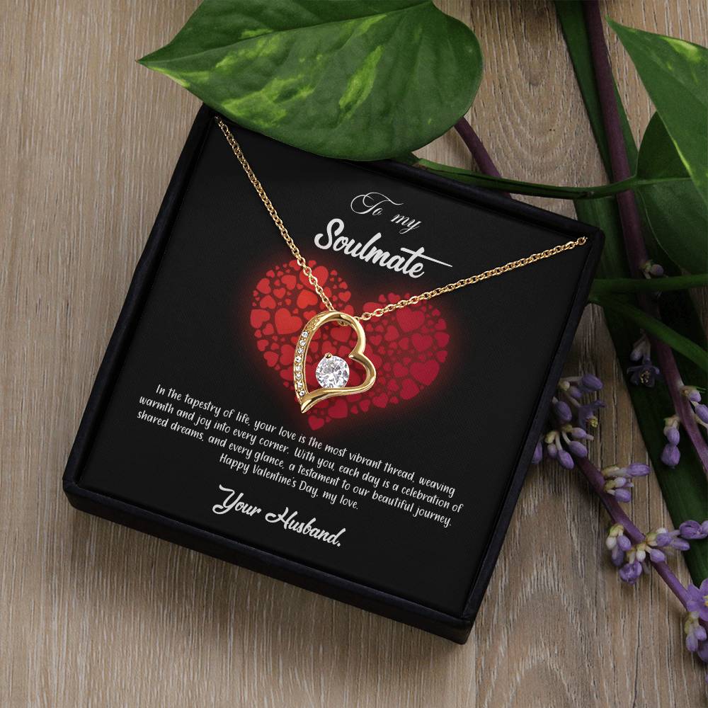 valentine-23b Forever Love Necklace, Gift to My Soulmate with Beautiful Message Card