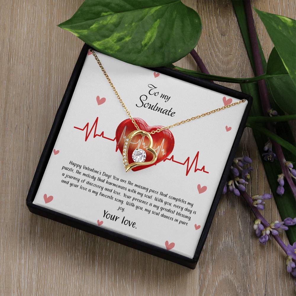 valentine-33b Forever Love Necklace, Gift to My Soulmate with Beautiful Message Card