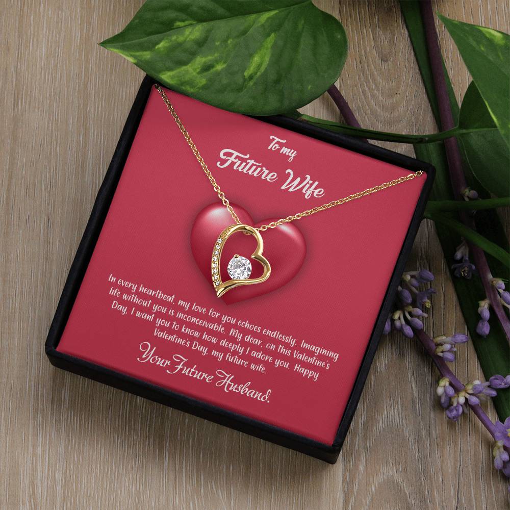 valentine-35d Forever Love Necklace, Gift to my Future Wife with Beautiful Message Card