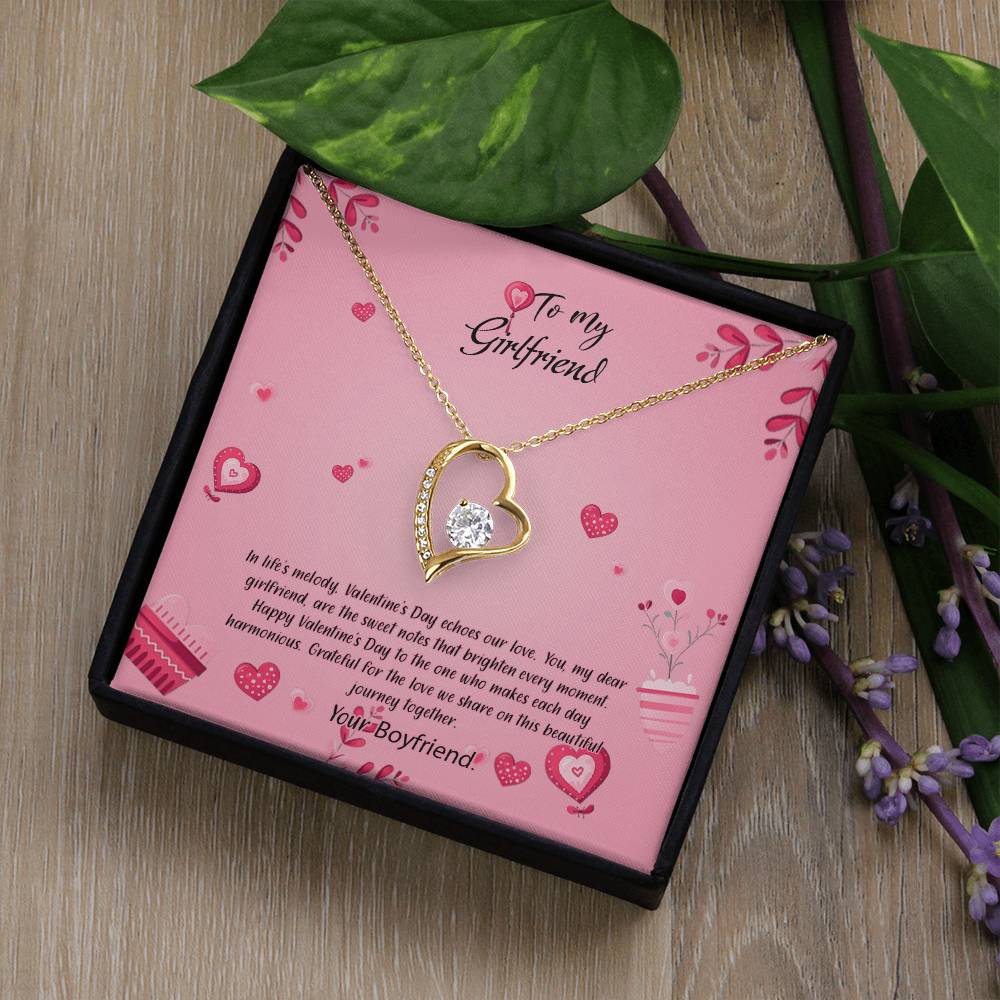 valentine-16c Forever Love Necklace, Gift to my Girlfriend with Beautiful Message Card