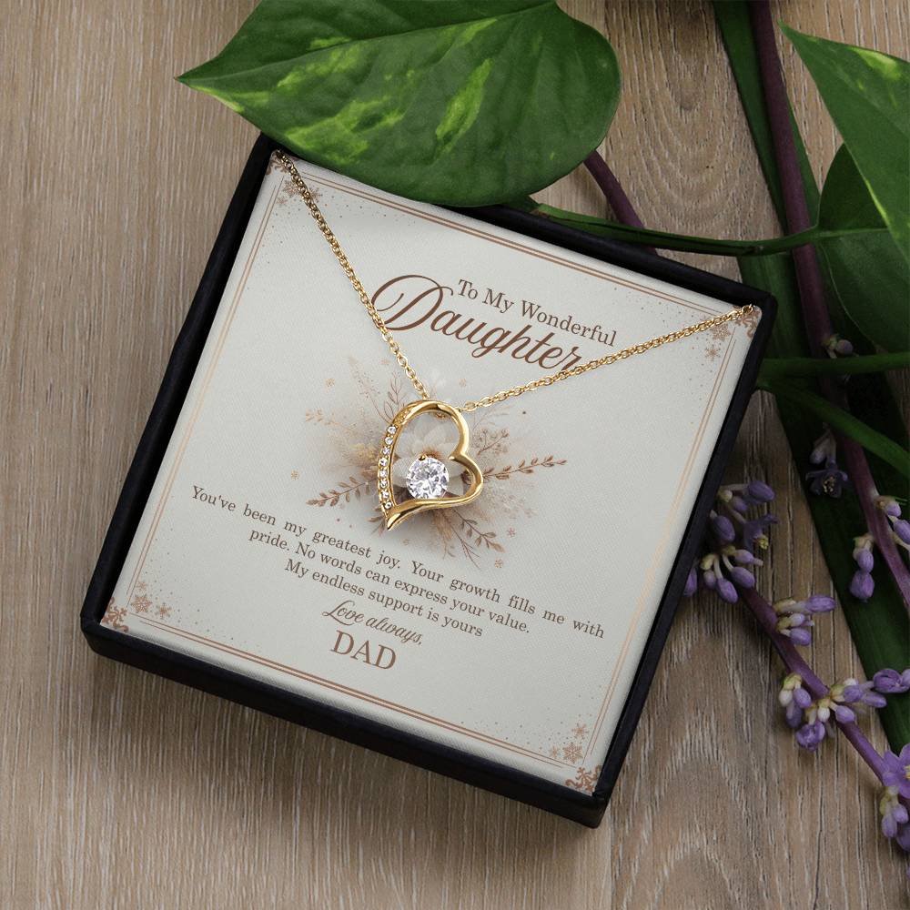 95318 c Forever Love Necklace, Gift to my Daughter with Beautiful Message Card