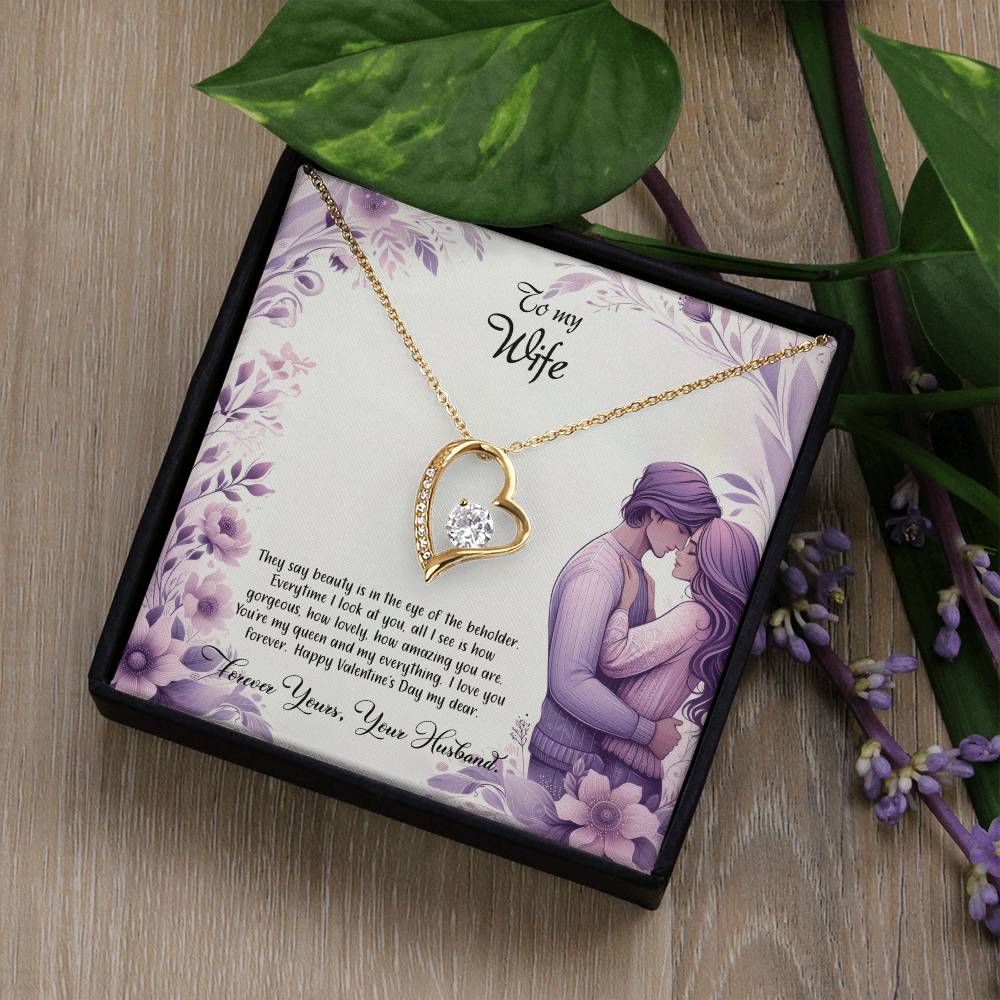 Valentine-st25a Forever Love Necklace, Gift to my Wife with Beautiful Message Card