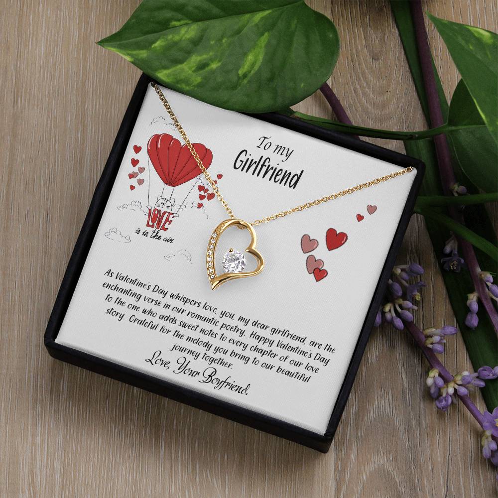 valentine-24c Forever Love Necklace, Gift to my Girlfriend with Beautiful Message Card