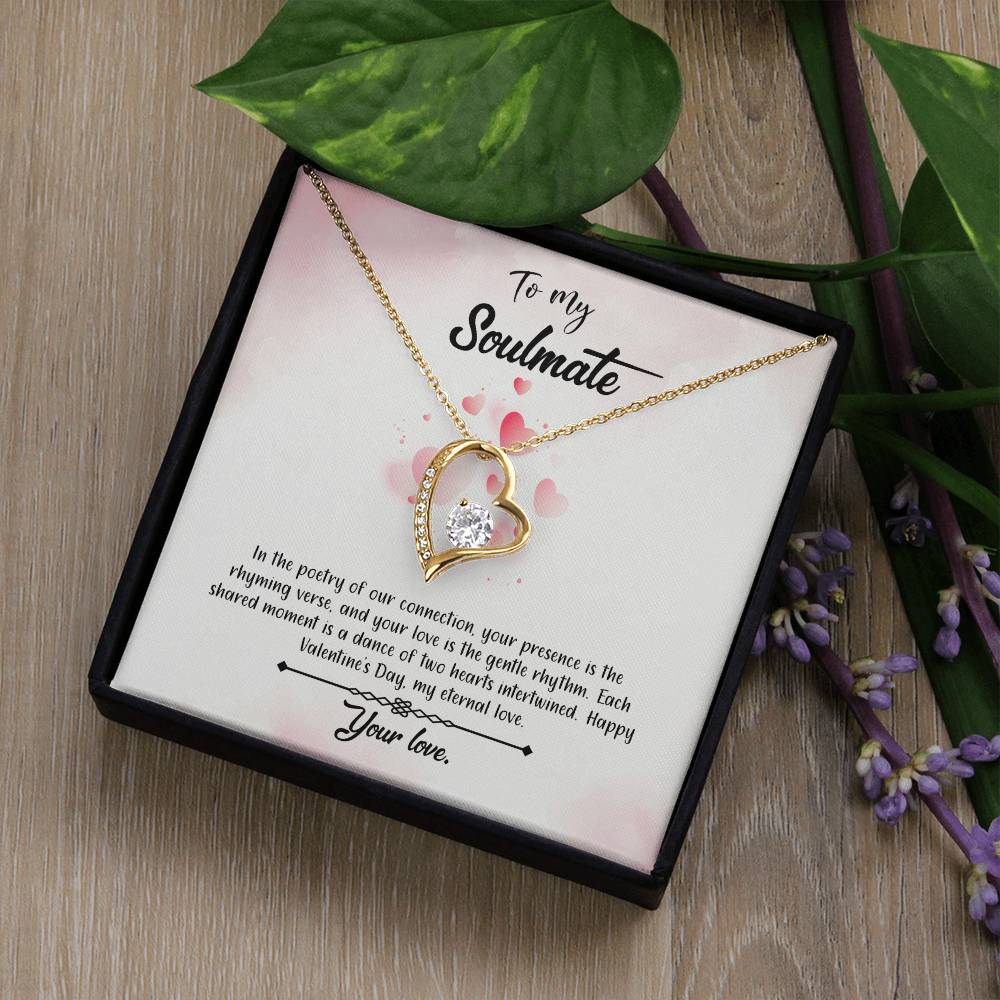 valentine-12b Forever Love Necklace, Gift to My Soulmate with Beautiful Message Card