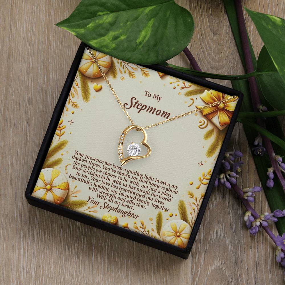 4056c Forever Love Necklace, Gift to my Stepmom with Beautiful Message Card