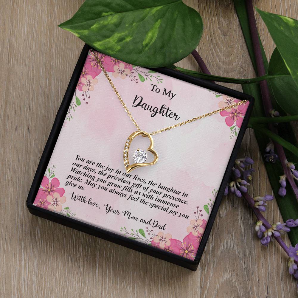 4035c Forever Love Necklace, Gift to my Daughter with Beautiful Message Card