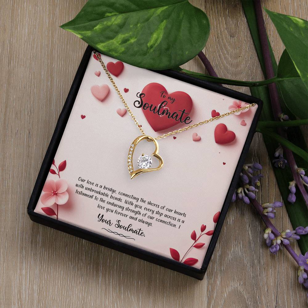 Valentine-st6b Forever Love Necklace, Gift to My Soulmate with Beautiful Message Card