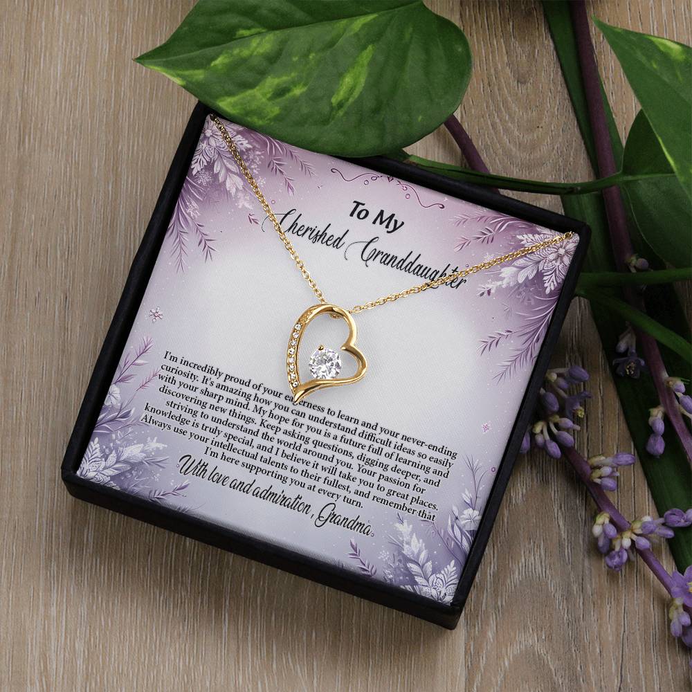 4054c Forever Love Necklace, Gift to my Granddaughter with Beautiful Message Card