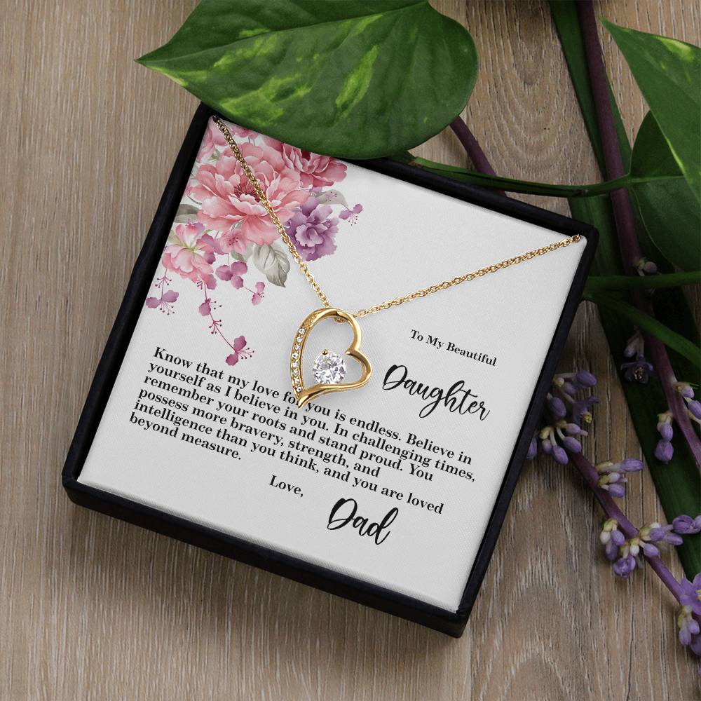 4027b Forever Love Necklace, Gift to my Daughter with Beautiful Message Card