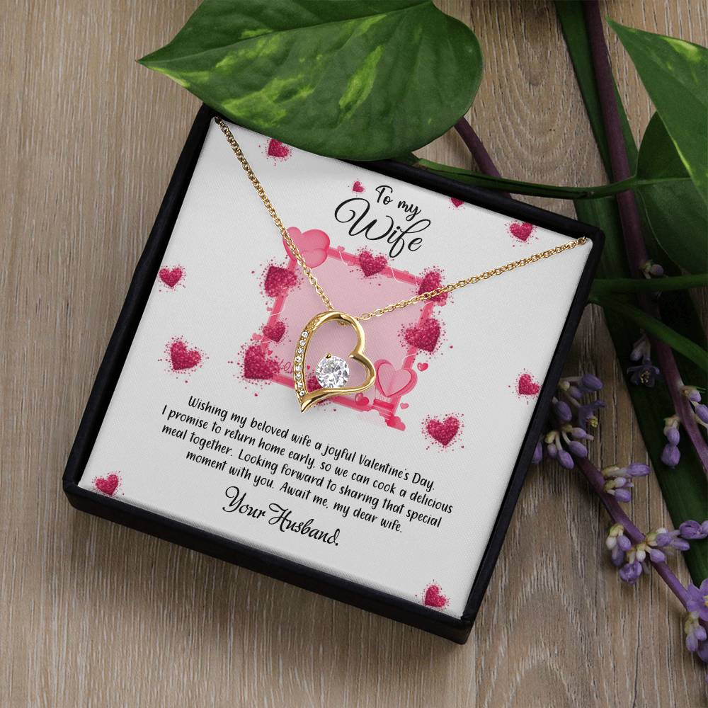 valentine-32b Forever Love Necklace, Gift to My Soulmate with Beautiful Message Card