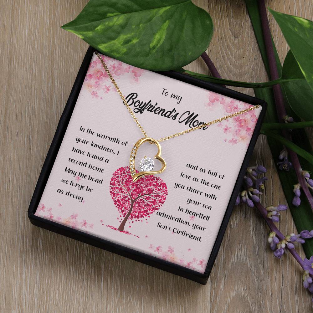 4042c Forever Love Necklace, Gift to my Boyfriend's Mom with Beautiful Message Card