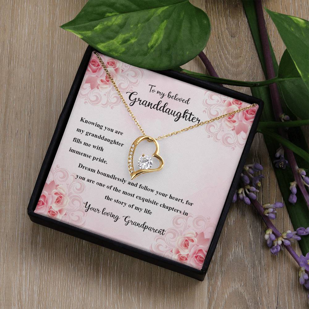 4036a Forever Love Necklace, Gift to my Granddaughter with Beautiful Message Card