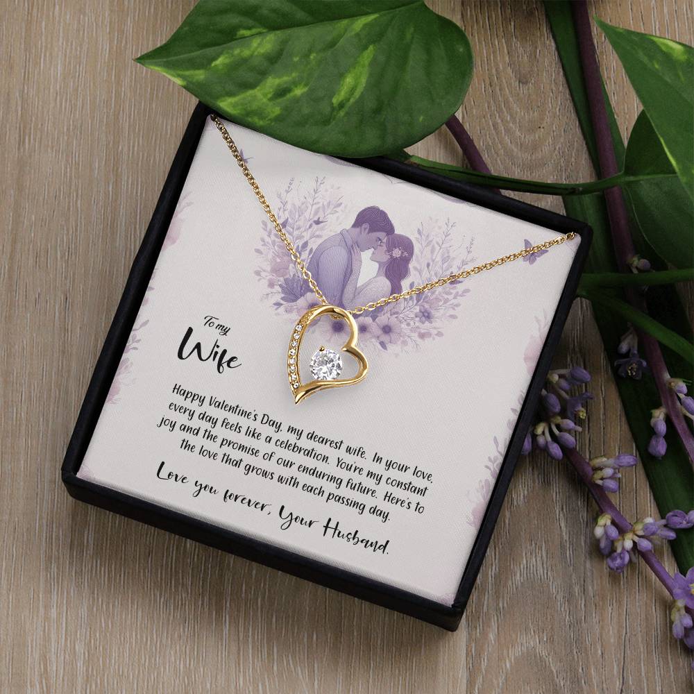 Valentine-st14a Forever Love Necklace, Gift to my Wife with Beautiful Message Card