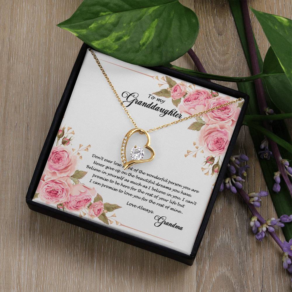 4034 (a) Forever Love Necklace, Gift to my Granddaughter with Beautiful Message Card