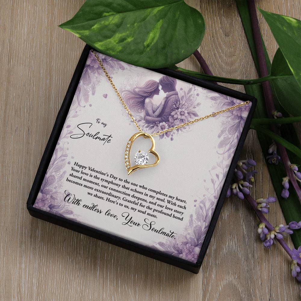 Valentine-st10b Forever Love Necklace, Gift to My Soulmate with Beautiful Message Card