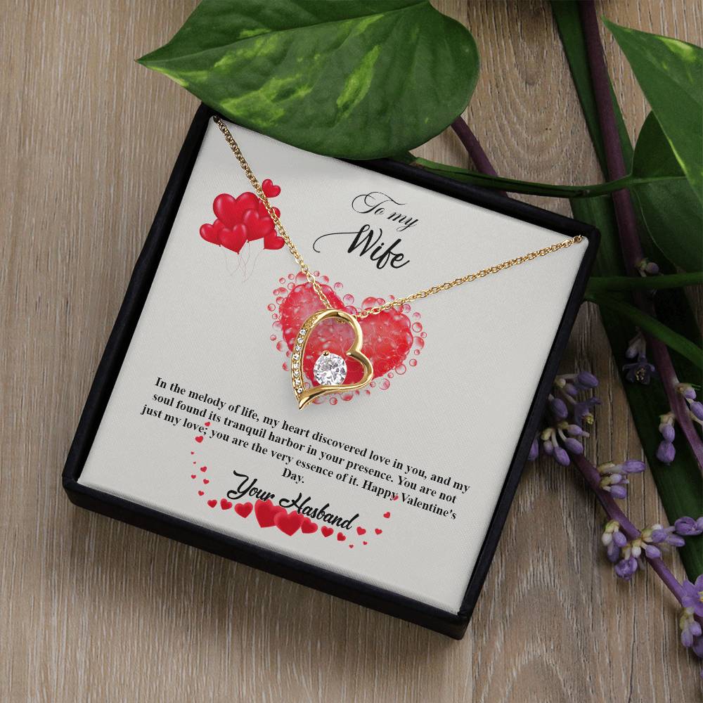 valentine-20a Forever Love Necklace, Gift to my Wife with Beautiful Message Card