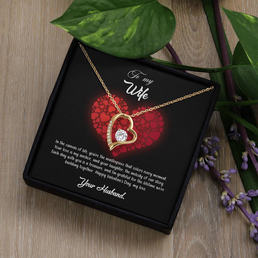 valentine-23a Forever Love Necklace, Gift to my Wife with Beautiful Message Card