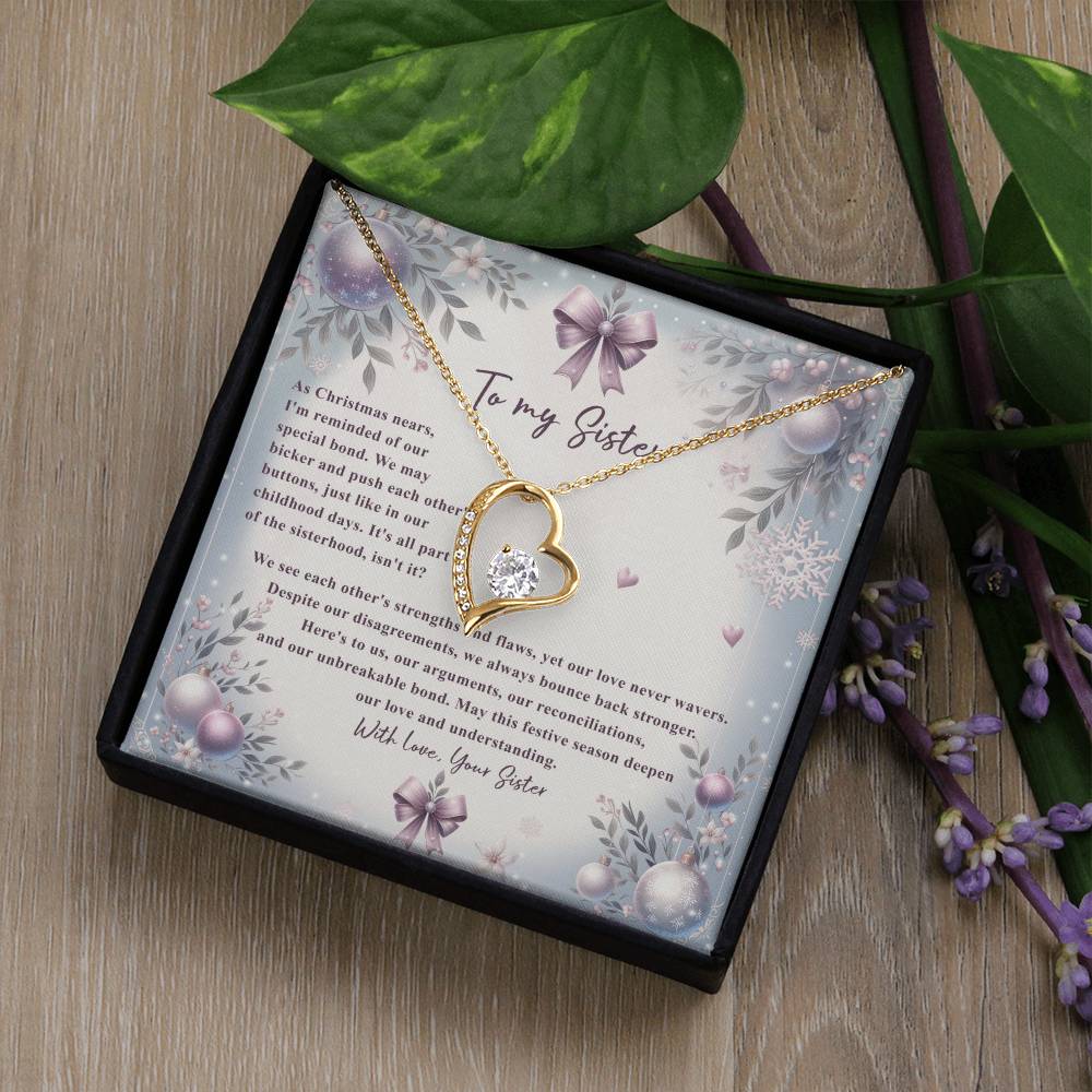 95784c Forever Love Necklace, Gift to my Sister with Beautiful Message Card