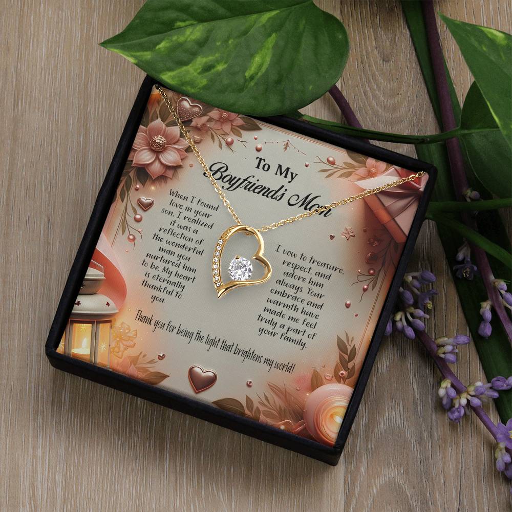 4044a Forever Love Necklace, Gift to my Boyfriend's Mom with Beautiful Message Card