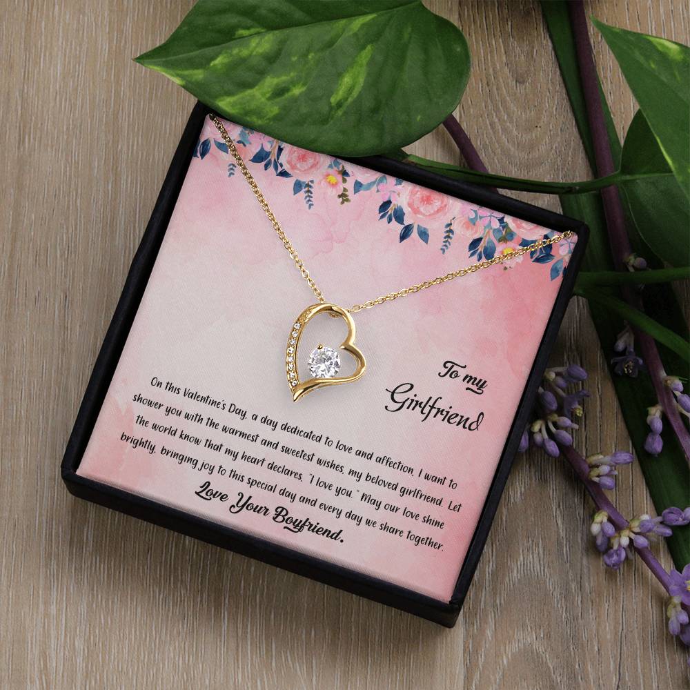 valentine-38c Forever Love Necklace, Gift to my Girlfriend with Beautiful Message Card