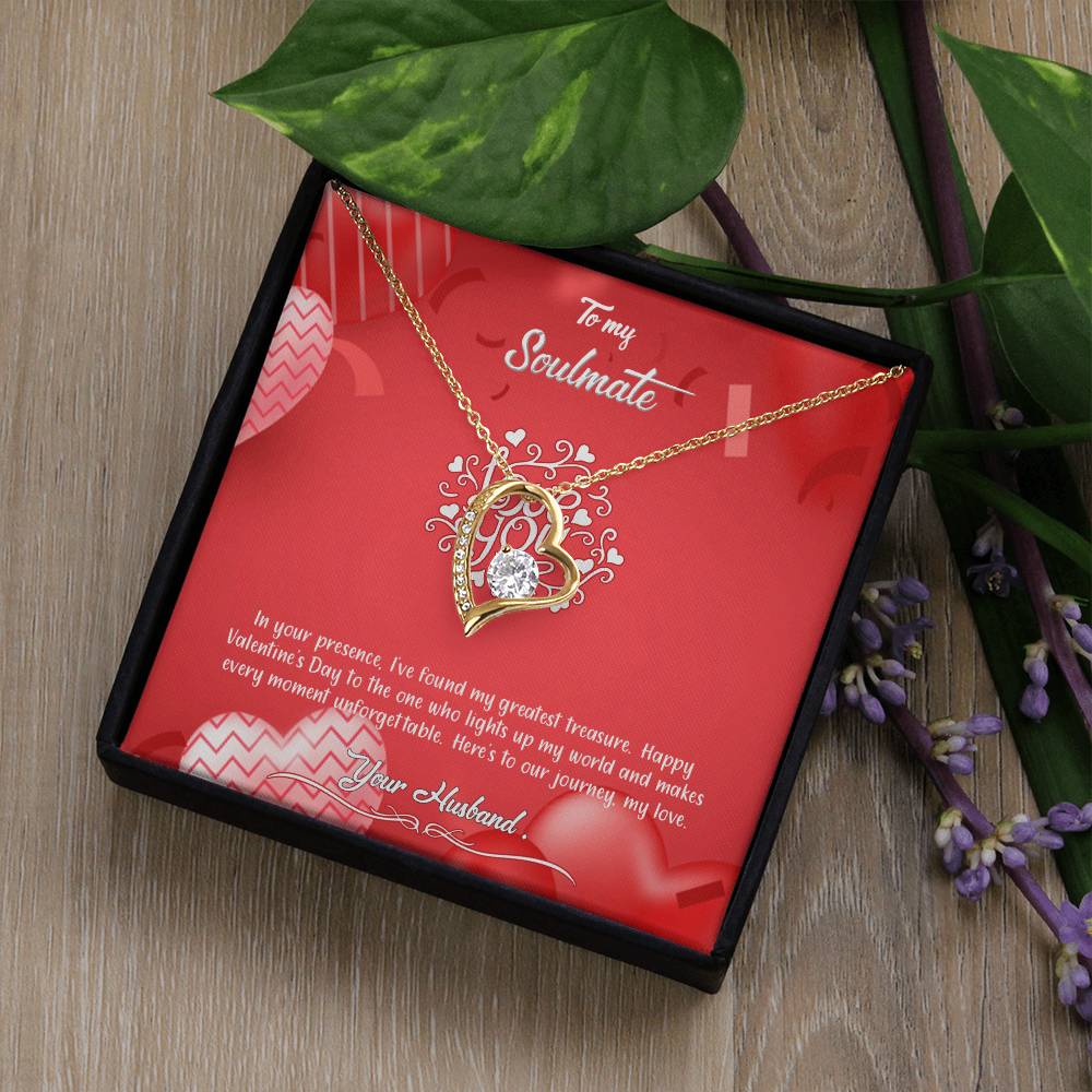 valentine-4b Forever Love Necklace, Gift to My Soulmate with Beautiful Message Card