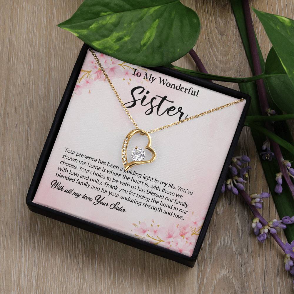 4029c Forever Love Necklace, Gift to my Sister with Beautiful Message Card