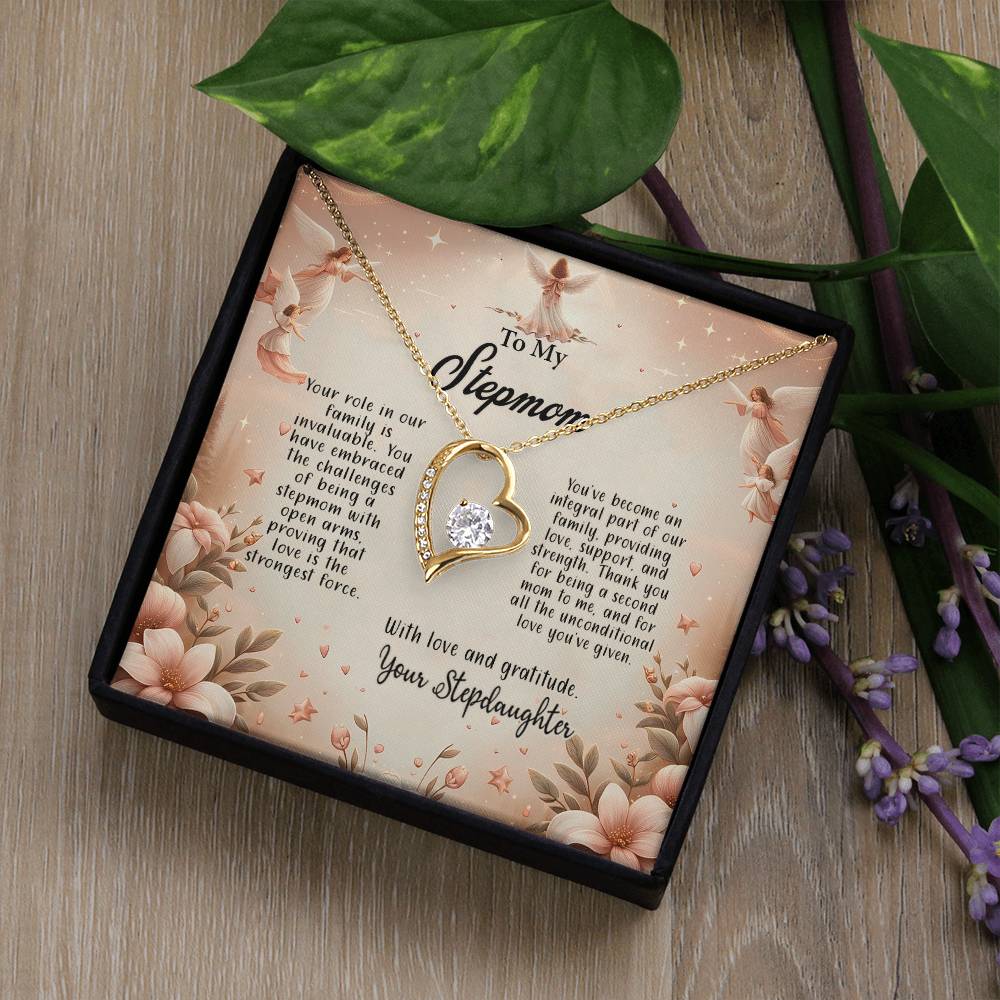 4052b Forever Love Necklace, Gift to my Stepmom with Beautiful Message Card