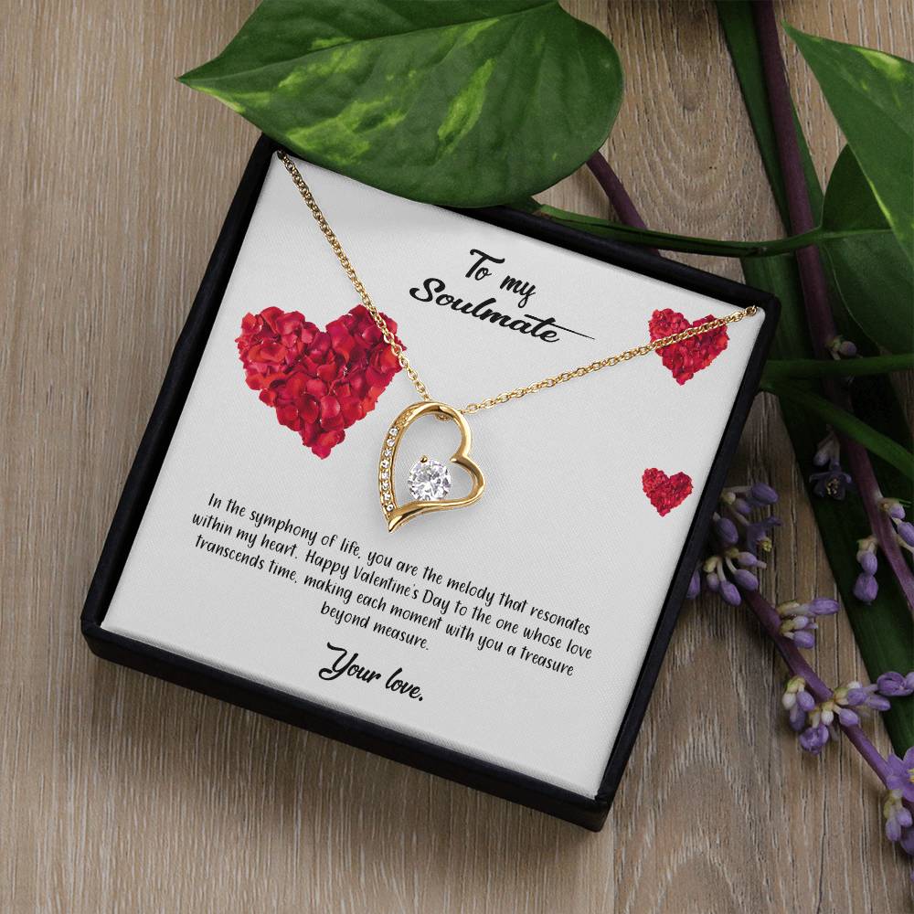 valentine-17b Forever Love Necklace, Gift to My Soulmate with Beautiful Message Card