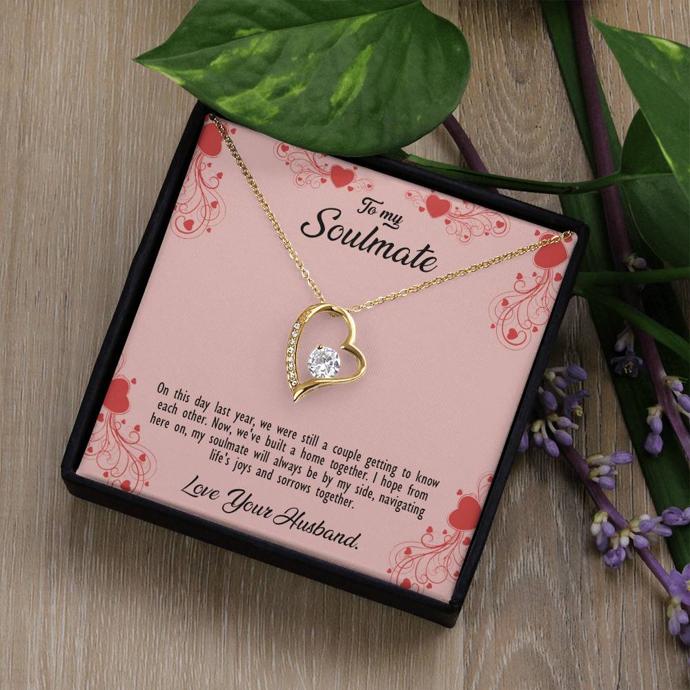 valentine-29b Forever Love Necklace, Gift to My Soulmate with Beautiful Message Card