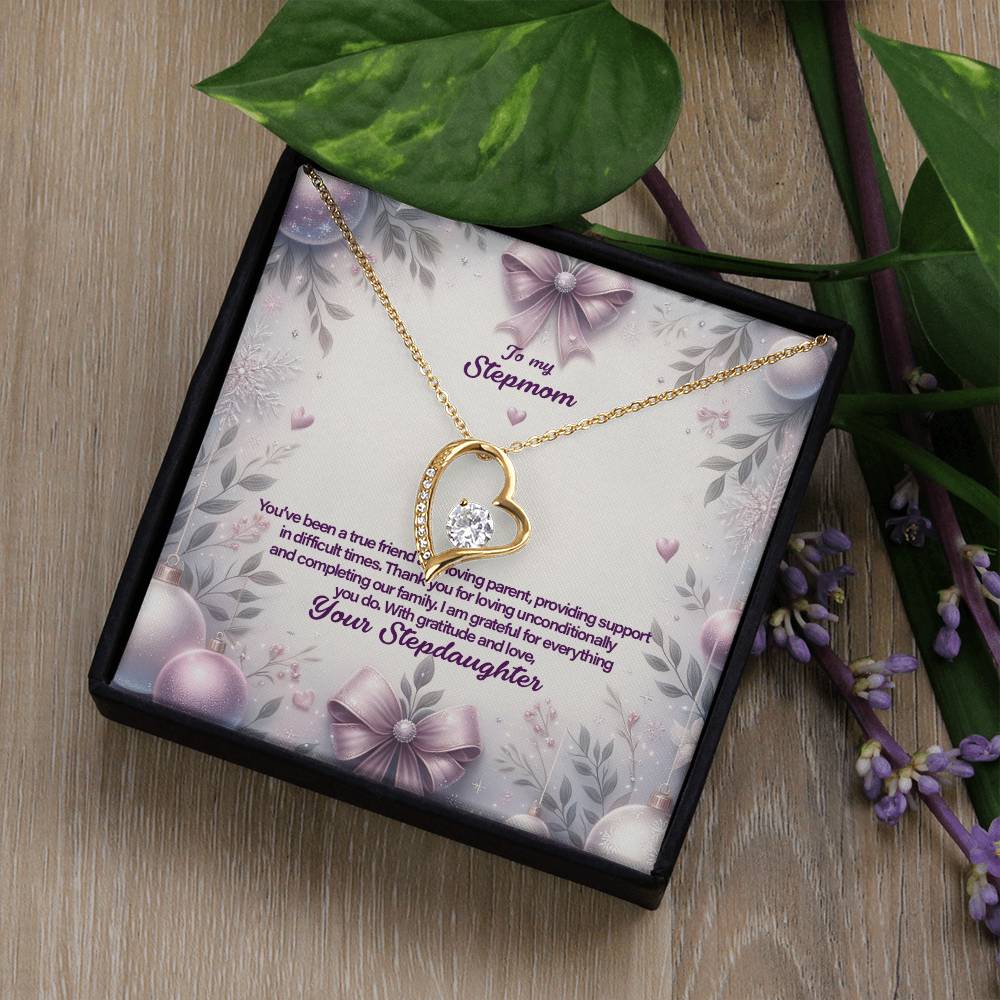 4053b Forever Love Necklace, Gift to my Stepmom with Beautiful Message Card