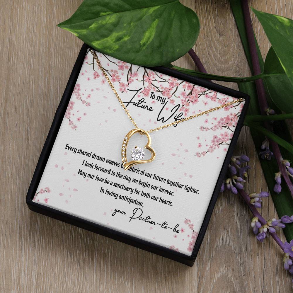 4040 b Forever Love Necklace, Gift to my Future Wife with Beautiful Message Card