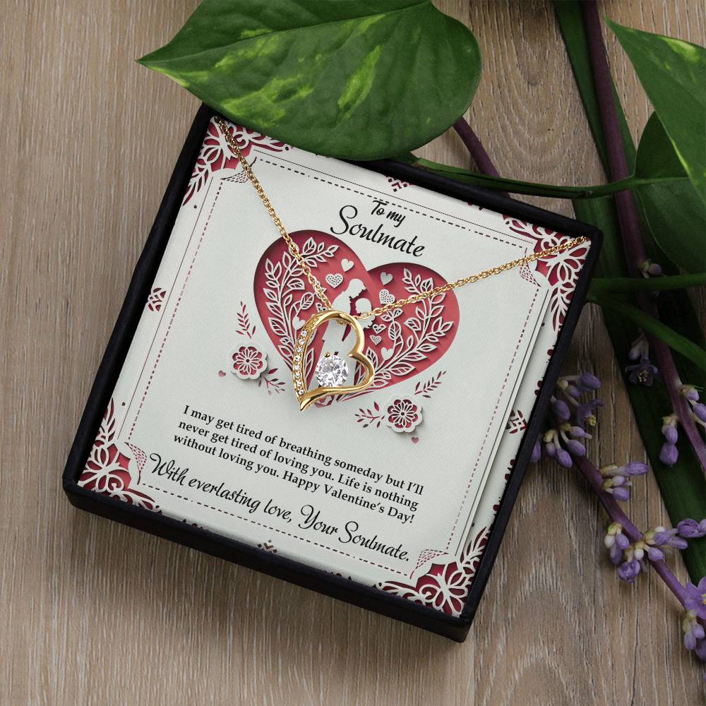 Valentine-st16b Forever Love Necklace, Gift to My Soulmate with Beautiful Message Card