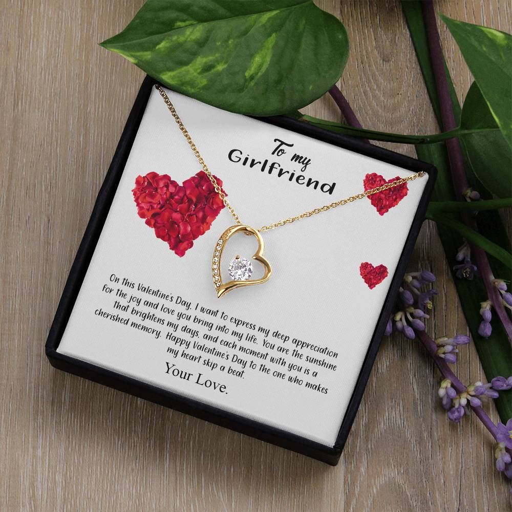 valentine-17c Forever Love Necklace, Gift to my Girlfriend with Beautiful Message Card