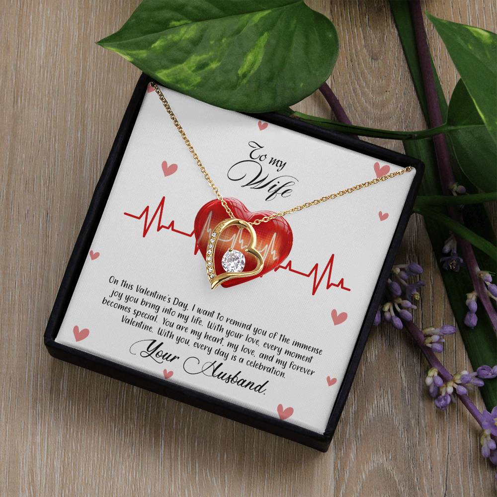 valentine-33a Forever Love Necklace, Gift to my Wife with Beautiful Message Card