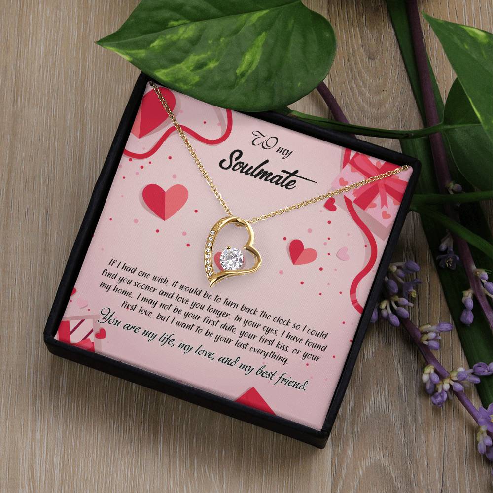 valentine-15b Forever Love Necklace, Gift to My Soulmate with Beautiful Message Card