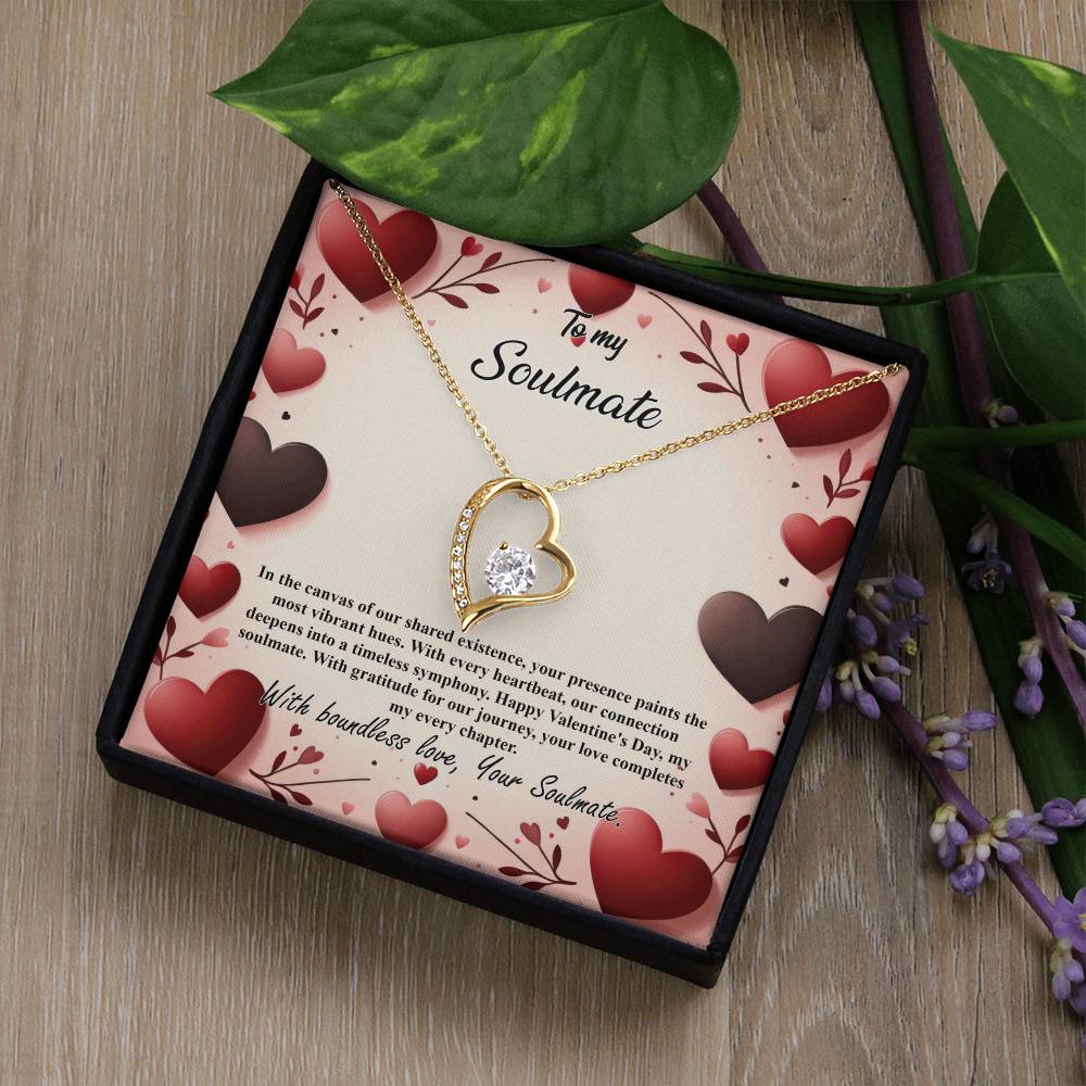 Valentine-st7b Forever Love Necklace, Gift to My Soulmate with Beautiful Message Card