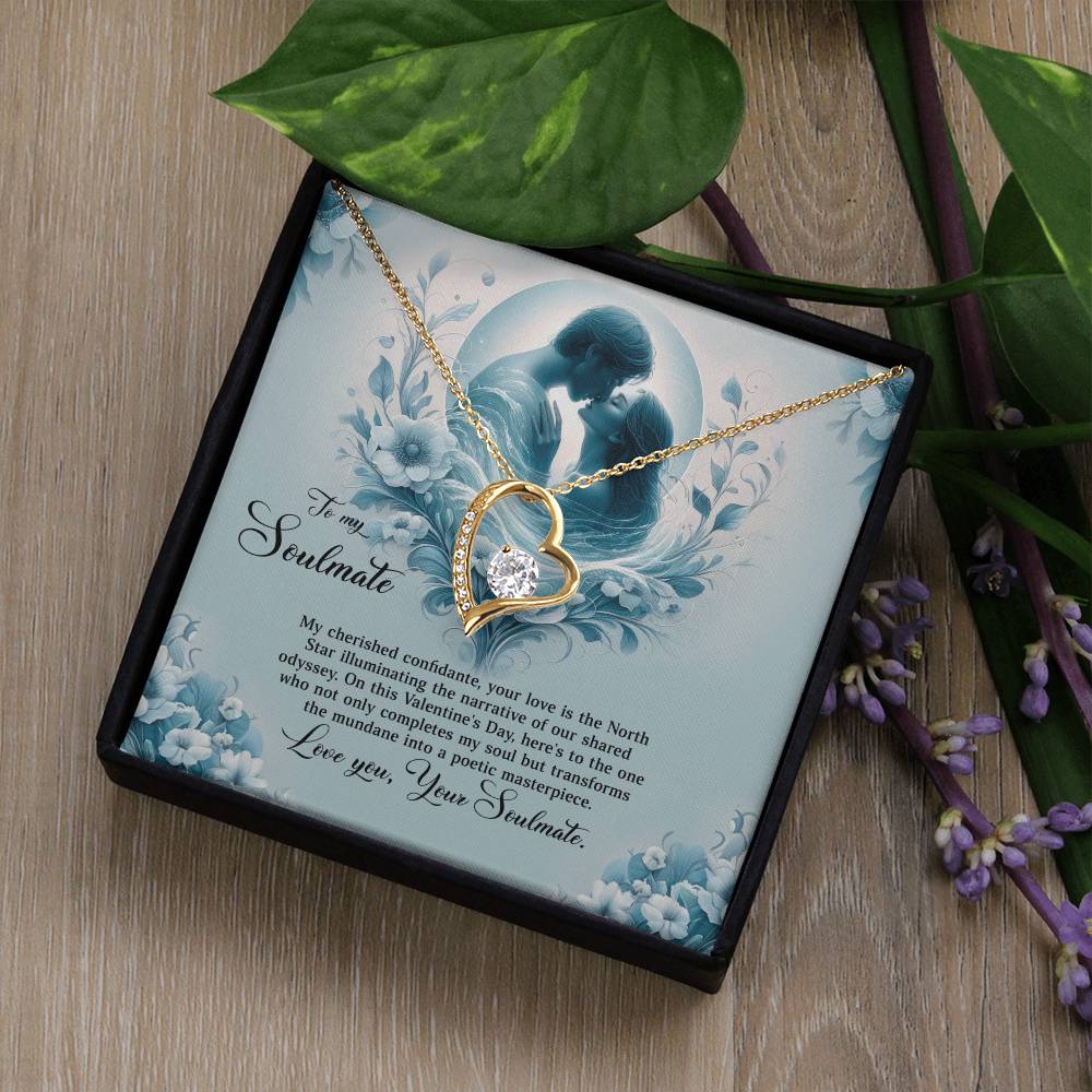 Valentine-st29b Forever Love Necklace, Gift to My Soulmate with Beautiful Message Card