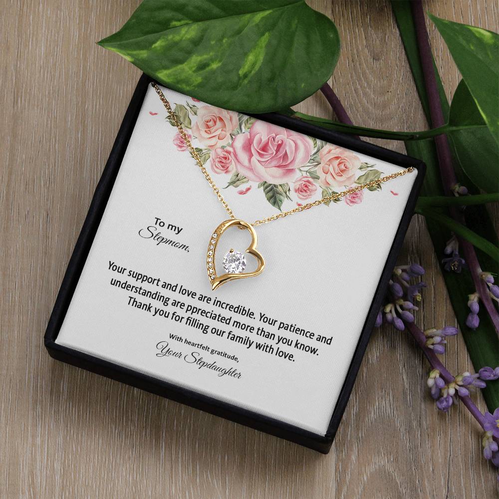 4031d Forever Love Necklace, Gift to my Stepmom with Beautiful Message Card