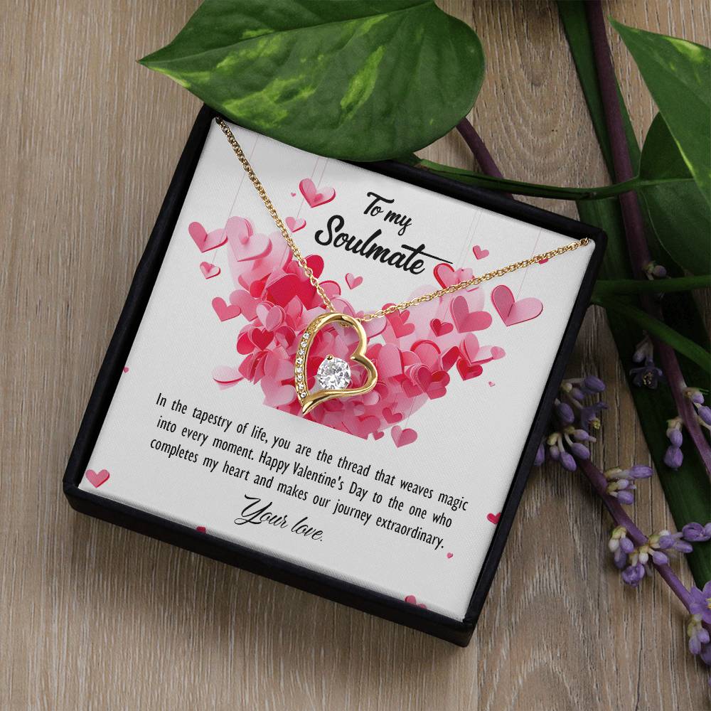 valentine-26b Forever Love Necklace, Gift to My Soulmate with Beautiful Message Card