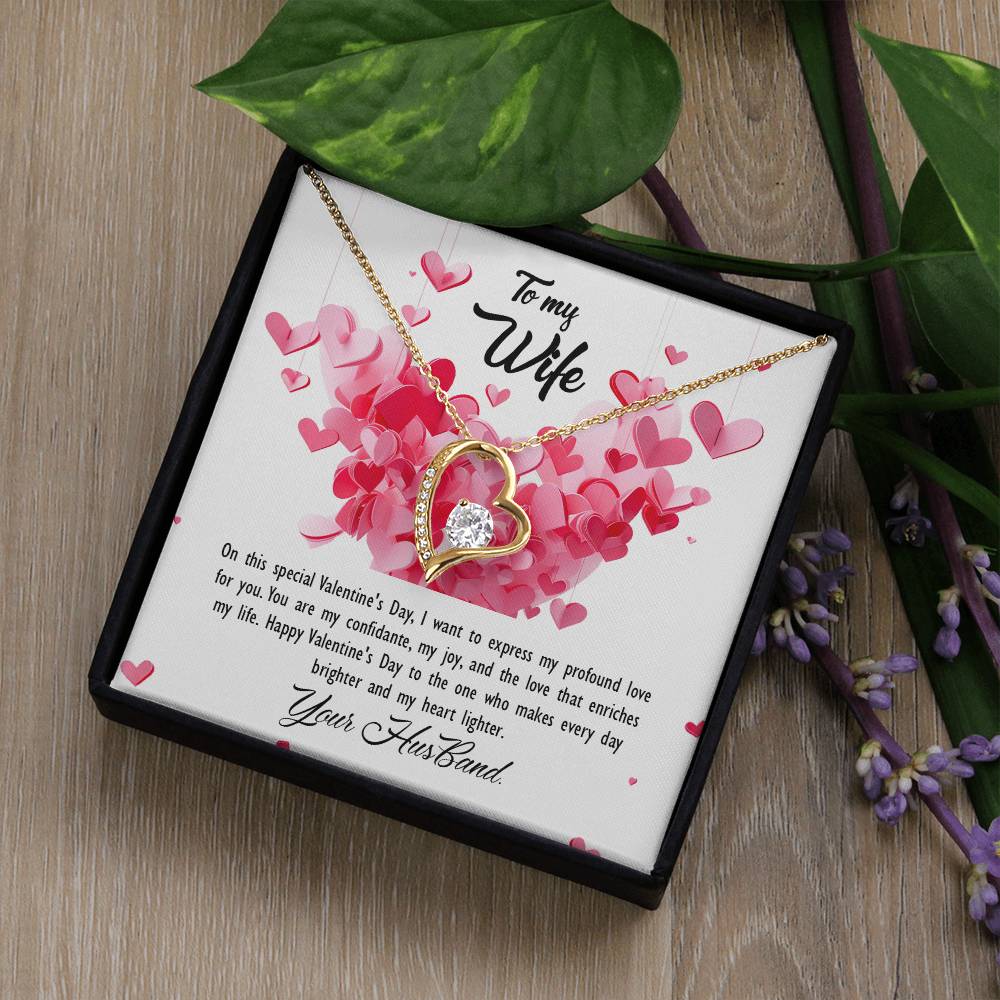 valentine-26a Forever Love Necklace, Gift to my Wife with Beautiful Message Card