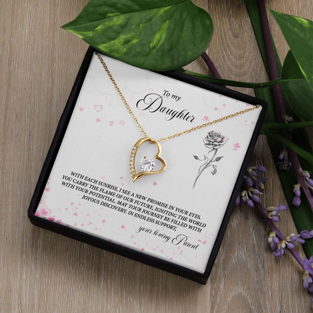 4037a Forever Love Necklace, Gift to my Daughter with Beautiful Message Card