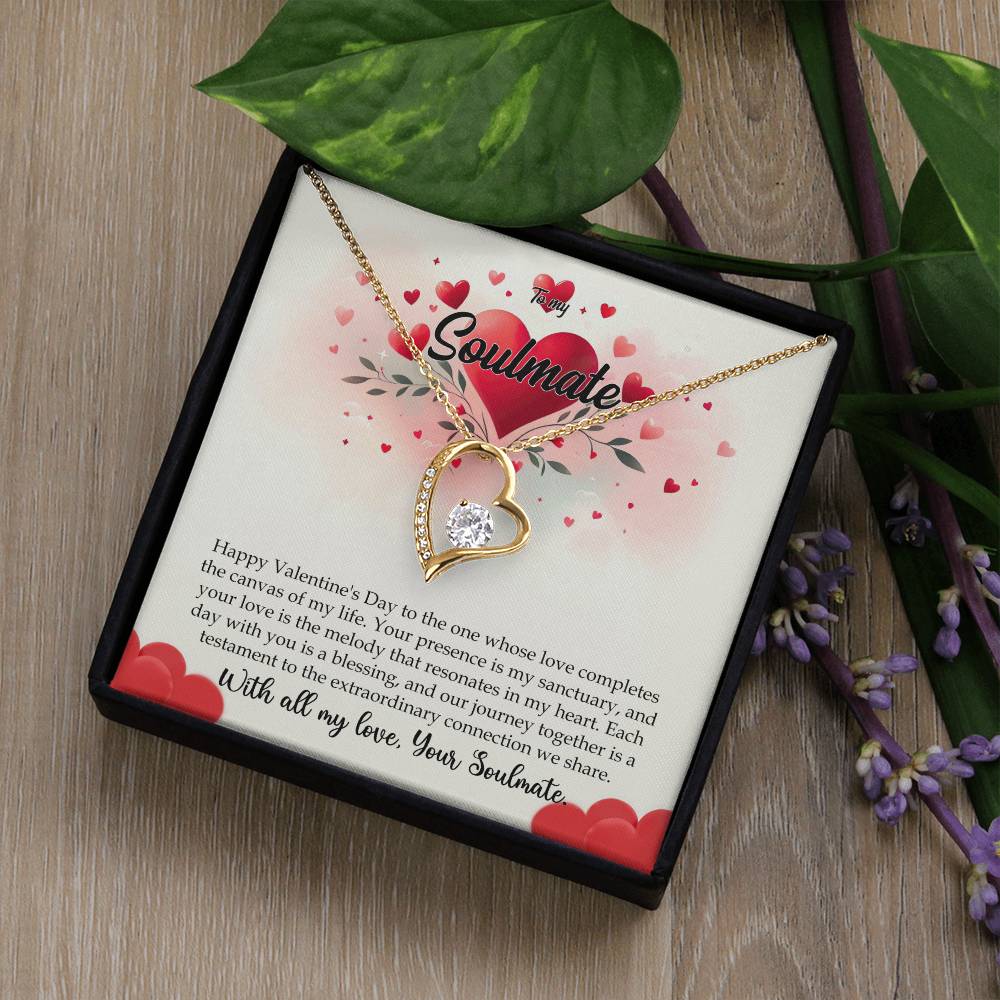 Valentine-st11b Forever Love Necklace, Gift to My Soulmate with Beautiful Message Card