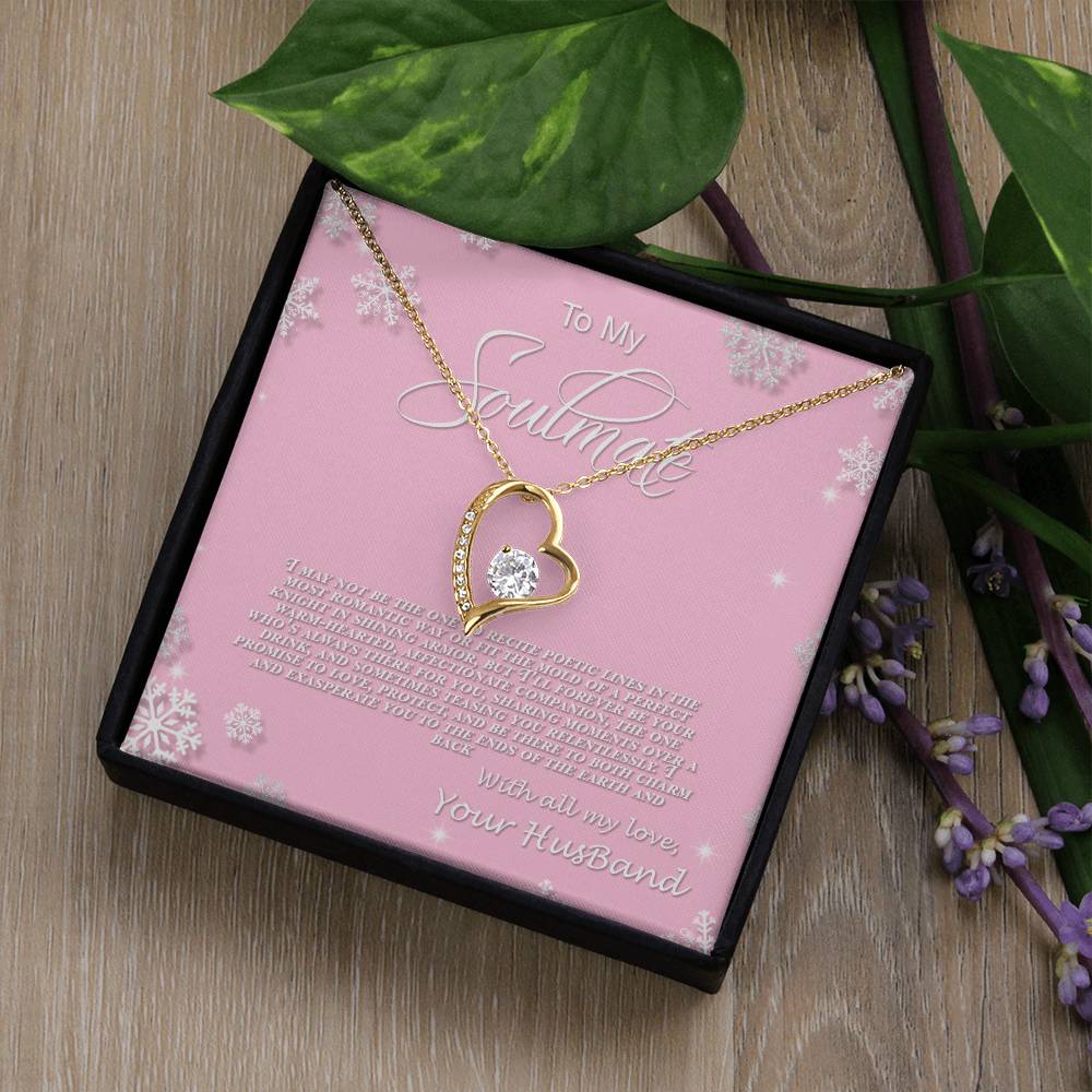 4006b Forever Love Necklace, Gift to My Soulmate with Beautiful Message Card